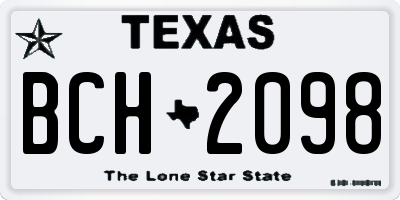 TX license plate BCH2098