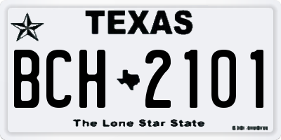 TX license plate BCH2101
