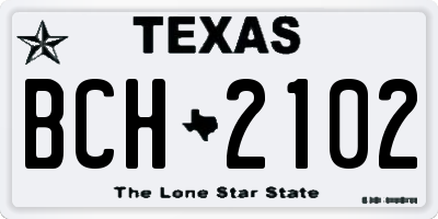 TX license plate BCH2102