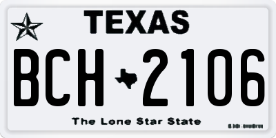 TX license plate BCH2106