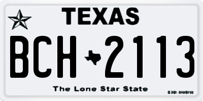 TX license plate BCH2113