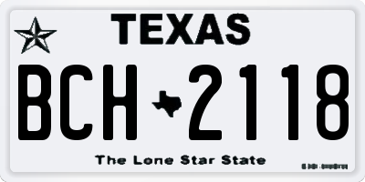 TX license plate BCH2118