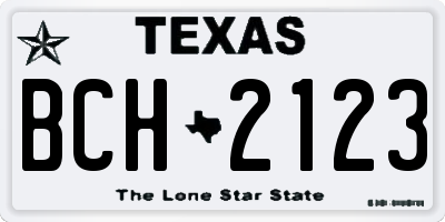 TX license plate BCH2123
