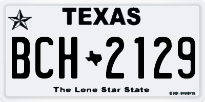 TX license plate BCH2129