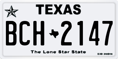 TX license plate BCH2147