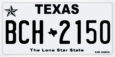 TX license plate BCH2150