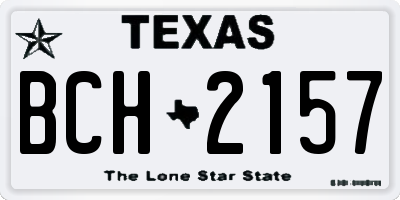 TX license plate BCH2157