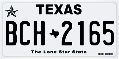 TX license plate BCH2165