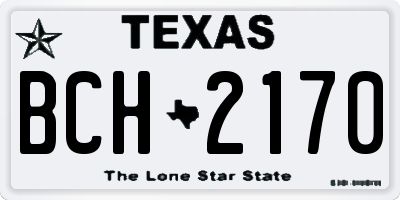 TX license plate BCH2170