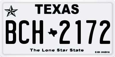 TX license plate BCH2172