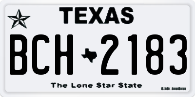 TX license plate BCH2183