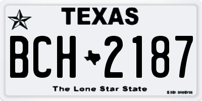 TX license plate BCH2187