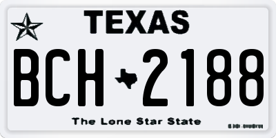 TX license plate BCH2188