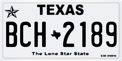 TX license plate BCH2189