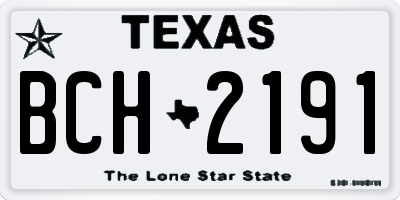 TX license plate BCH2191
