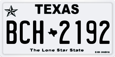 TX license plate BCH2192