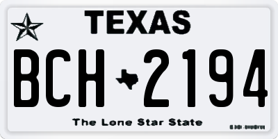 TX license plate BCH2194