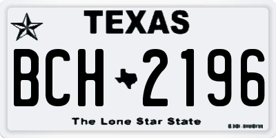TX license plate BCH2196