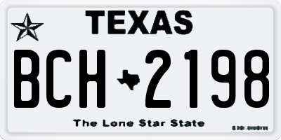TX license plate BCH2198