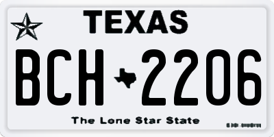 TX license plate BCH2206