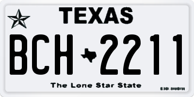TX license plate BCH2211