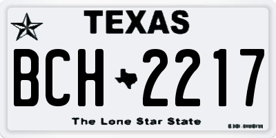 TX license plate BCH2217
