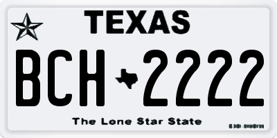 TX license plate BCH2222