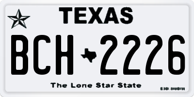 TX license plate BCH2226
