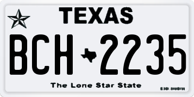 TX license plate BCH2235