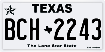 TX license plate BCH2243