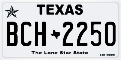 TX license plate BCH2250