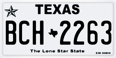 TX license plate BCH2263