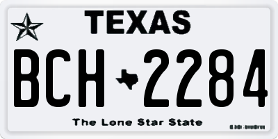 TX license plate BCH2284