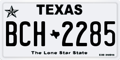 TX license plate BCH2285