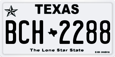 TX license plate BCH2288