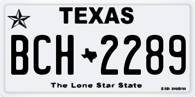 TX license plate BCH2289