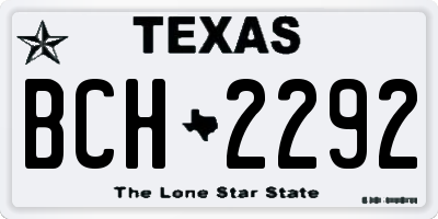 TX license plate BCH2292