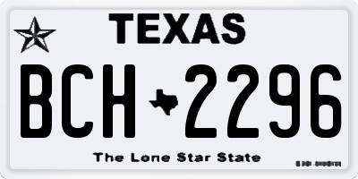 TX license plate BCH2296