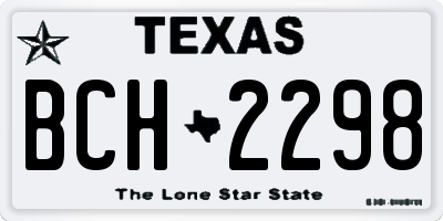 TX license plate BCH2298