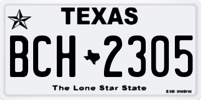 TX license plate BCH2305