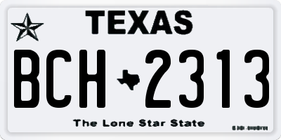 TX license plate BCH2313
