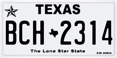 TX license plate BCH2314