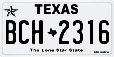 TX license plate BCH2316