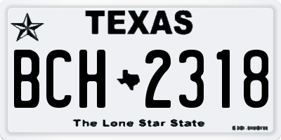 TX license plate BCH2318