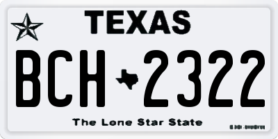 TX license plate BCH2322