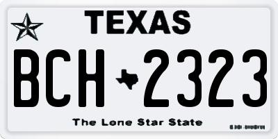 TX license plate BCH2323
