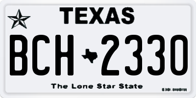 TX license plate BCH2330