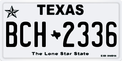 TX license plate BCH2336