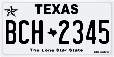 TX license plate BCH2345