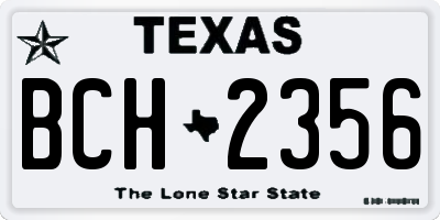 TX license plate BCH2356